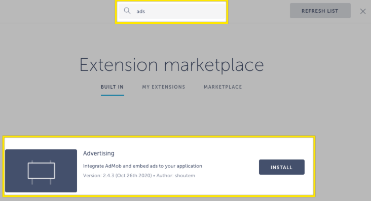 admob mobile app