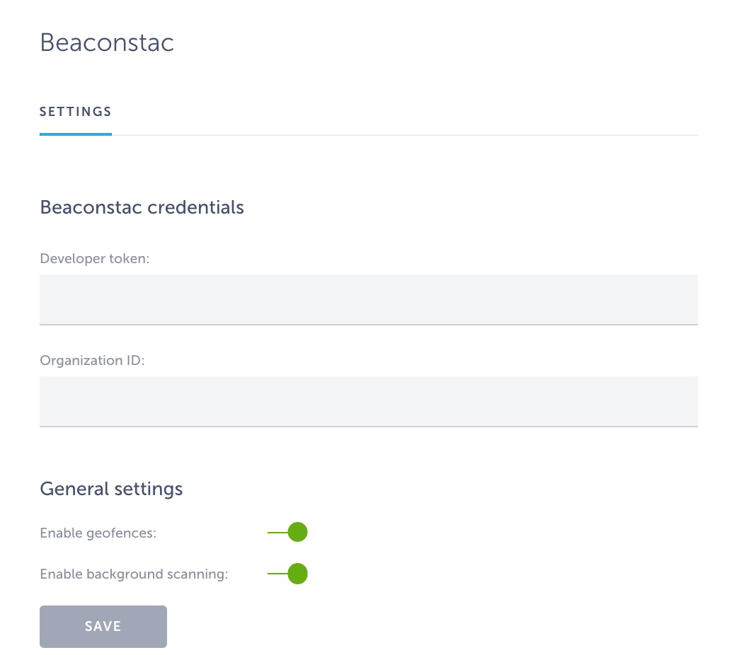 beaconstac settings
